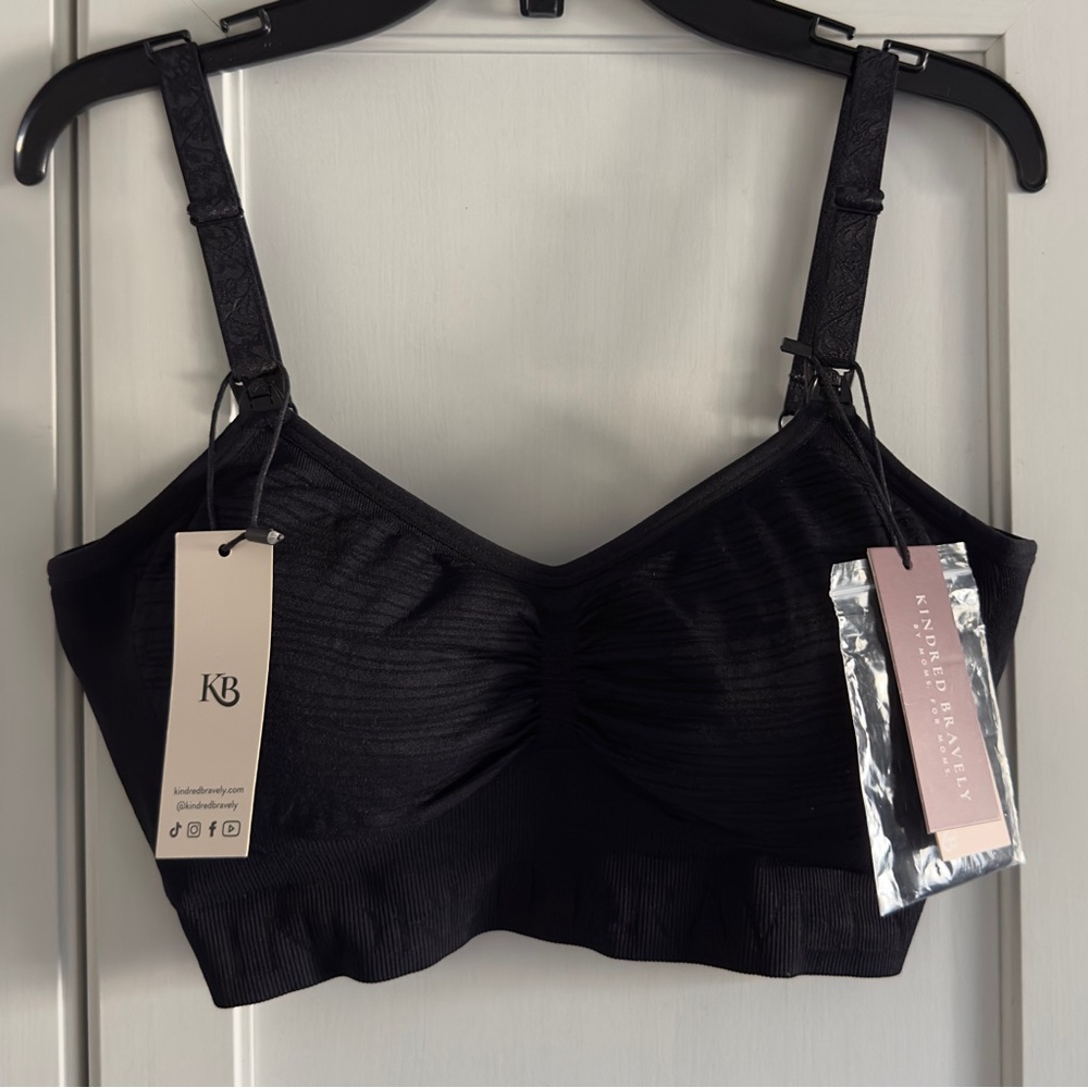 NWT Kindred Bravely Black Seamless Nursing Bralette